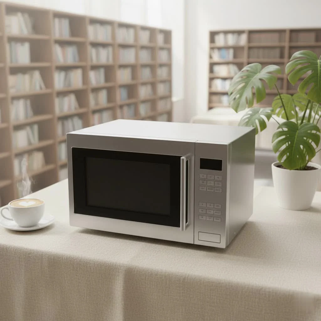 Microwave-safe glass container with food inside