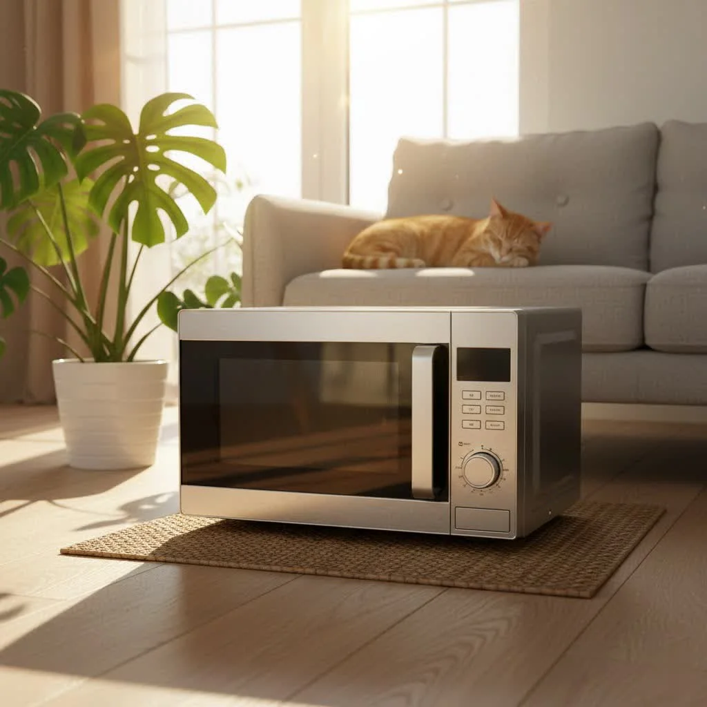 Over-the-range convection microwave installed above a stovetop