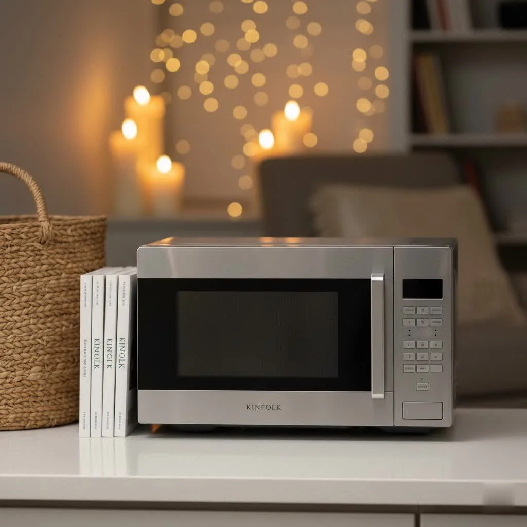 Black+Decker microwave oven in a modern kitchen