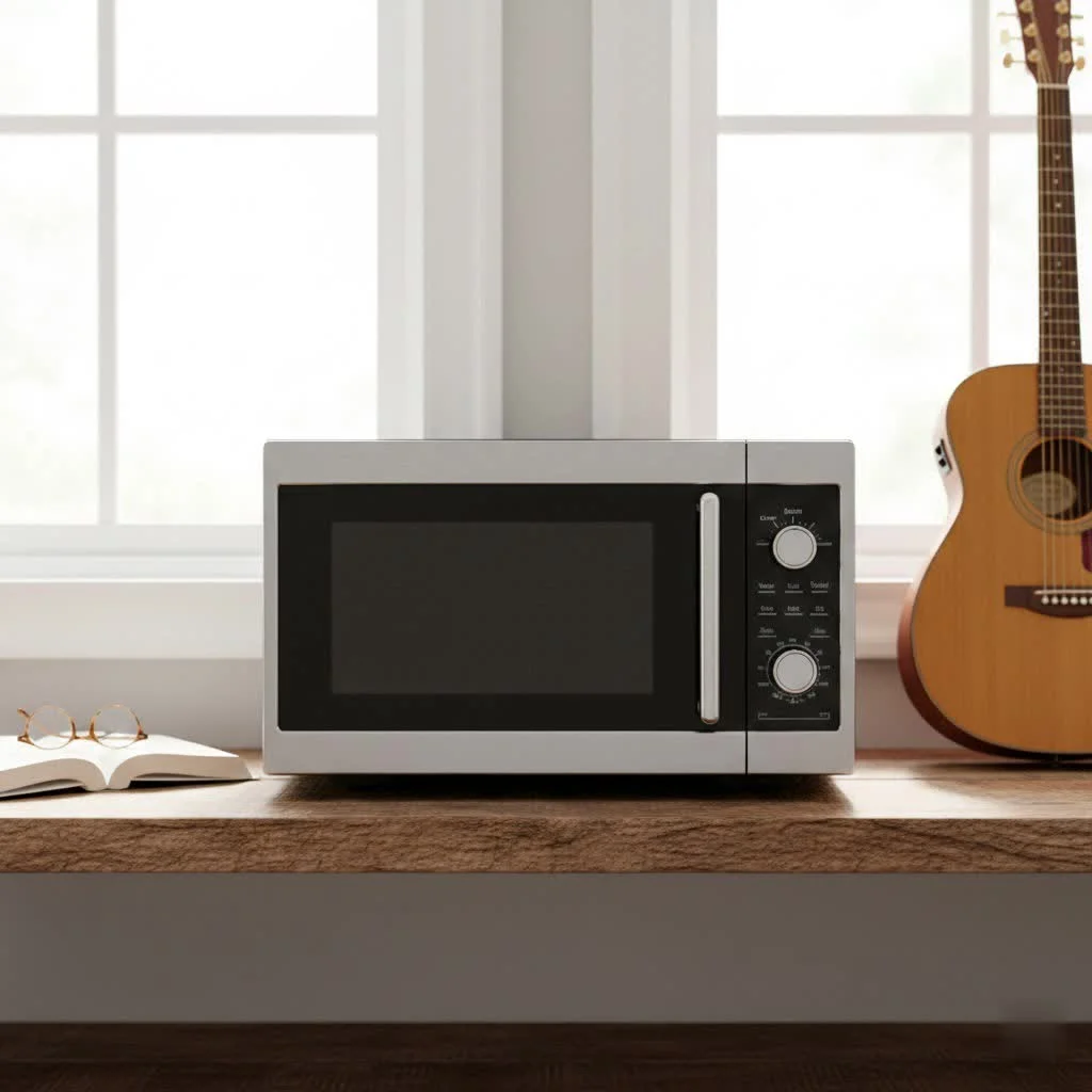 Amana microwave oven in a modern kitchen