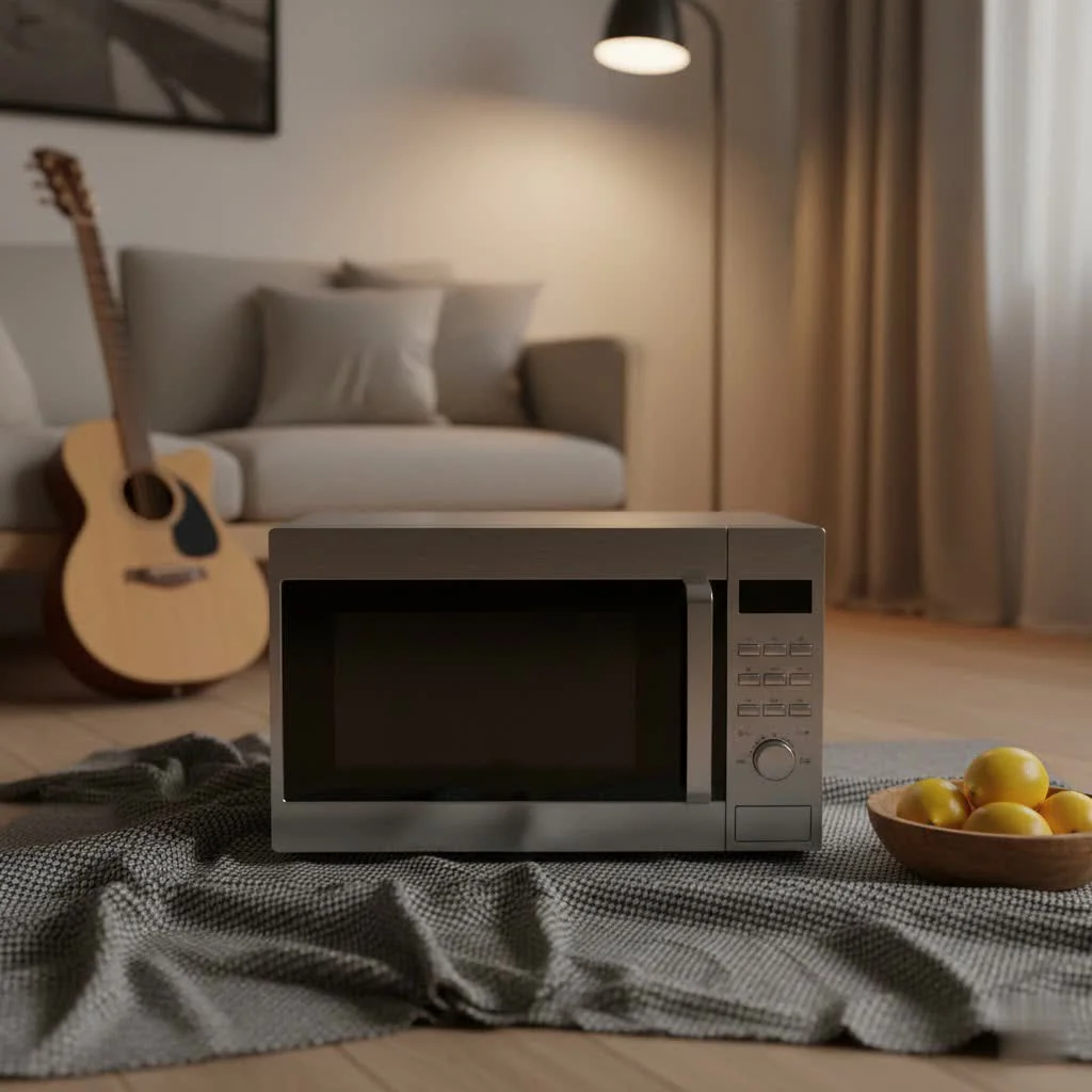 Modern kitchen with a built-in combination microwave and convection oven