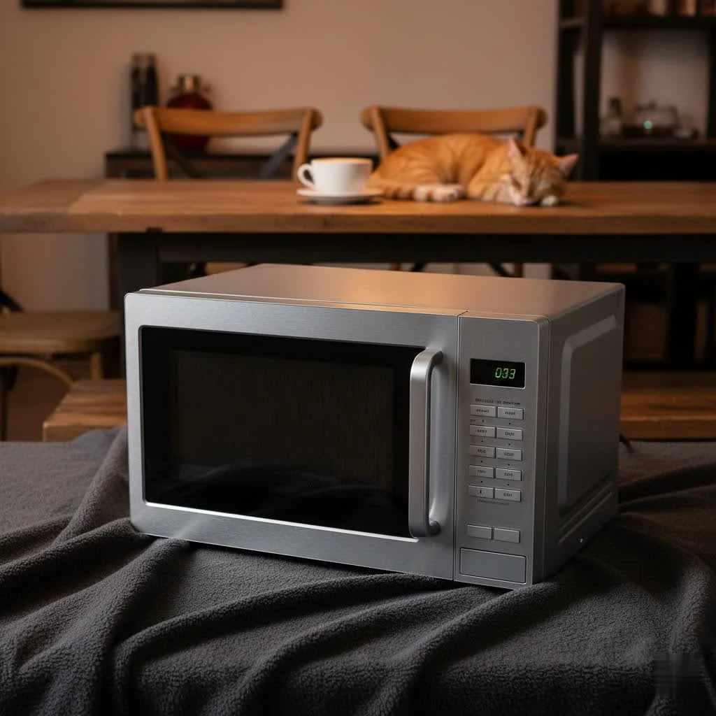 Modern kitchen with an 1100-watt microwave oven