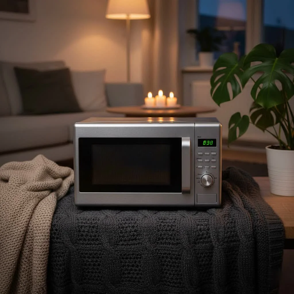 Modern kitchen with a built-in wall oven and microwave combo