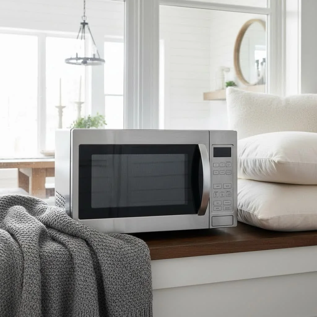 Modern kitchen with a microwave, oven, and combination unit
