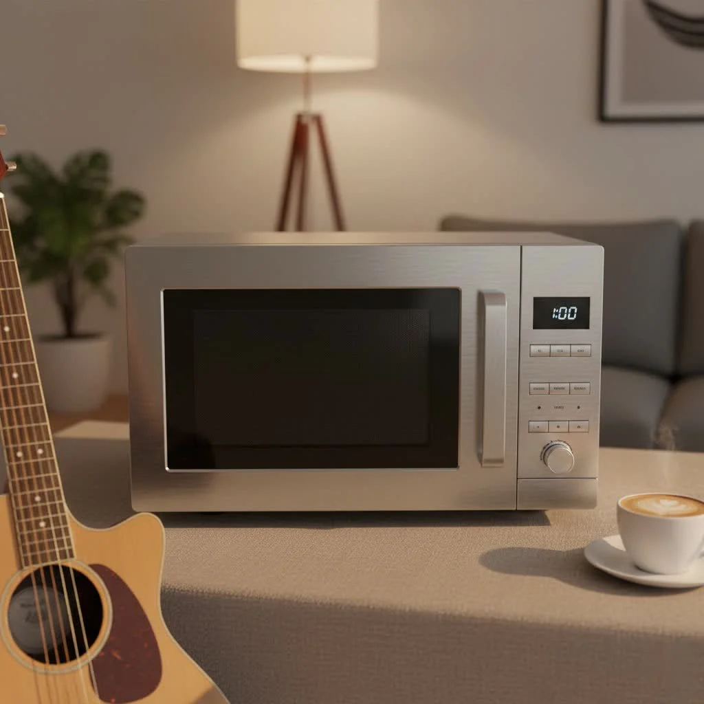 Breville microwave oven on a kitchen counter